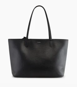 Grand sac cabas Louise en cuir grainé - Black Le Bleu