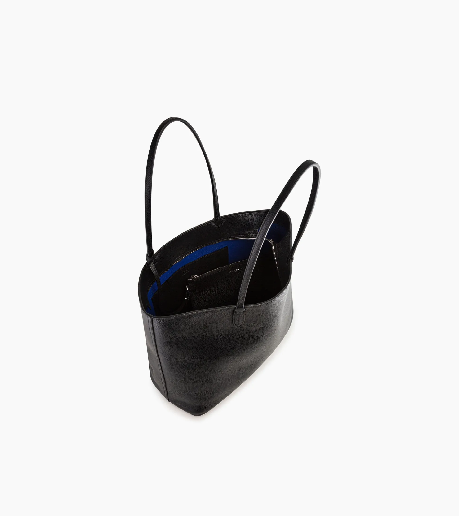 Grand sac cabas Louise en cuir grainé - Black Le Bleu