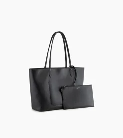 Grand sac cabas Louise en cuir grainé - Black Le Bleu