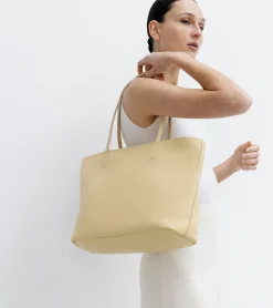 Grand sac cabas Louise en cuir grainé - AURORE-GREGE