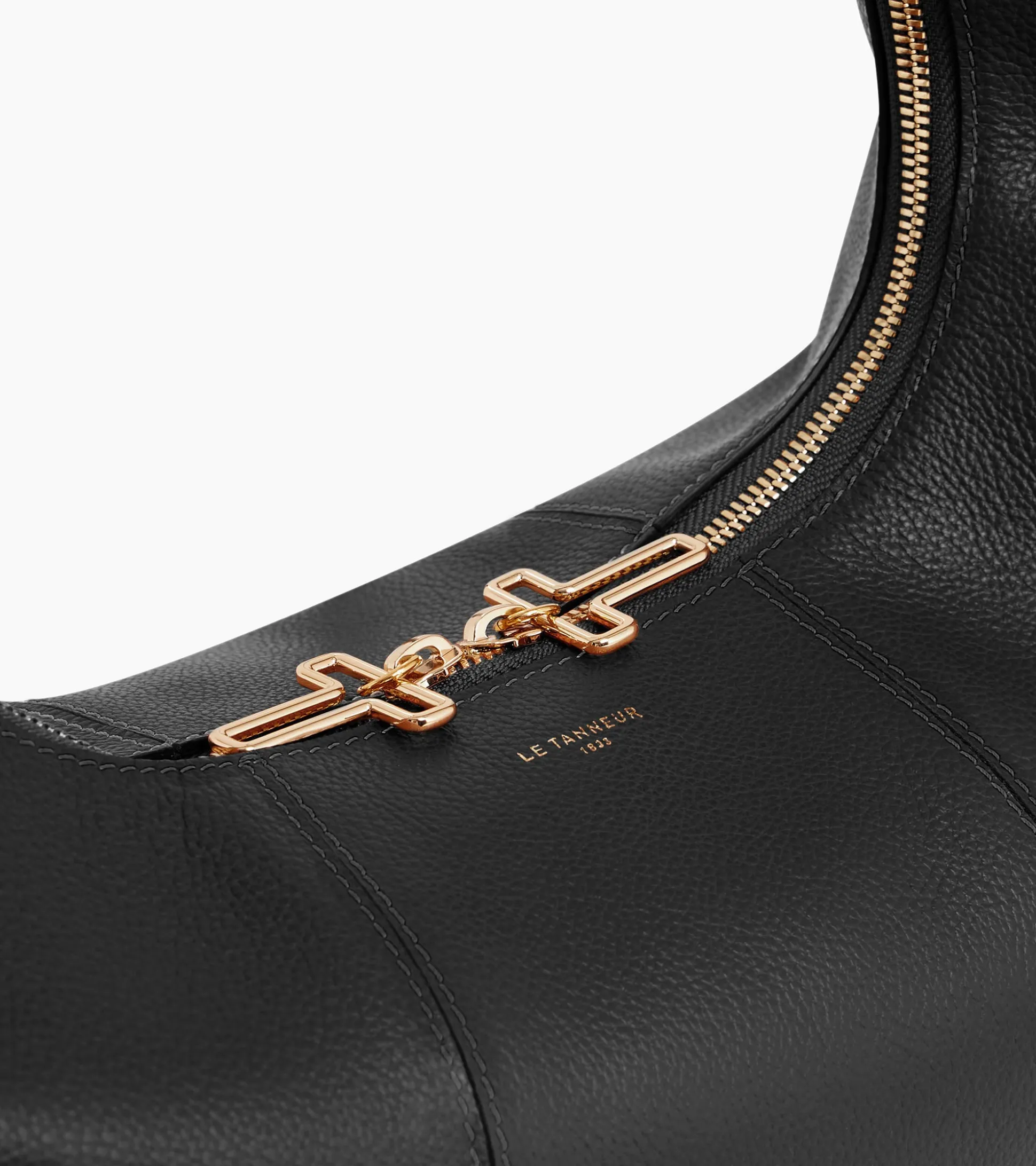 Grand sac hobo Juliette en cuir grainé - Black