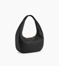 Grand sac hobo Juliette en cuir grainé - Black