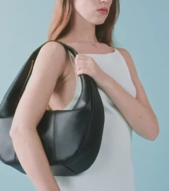 Grand sac hobo Juliette en cuir grainé - Black