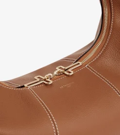 Grand sac hobo Juliette en cuir grainé - Brown Tan