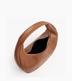 Grand sac hobo Juliette en cuir grainé - Brown Tan