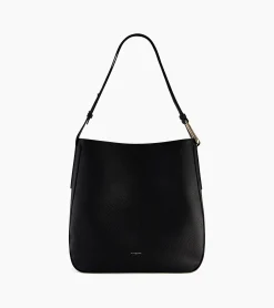 Grand sac hobo Madeleine en cuir grainé - Black