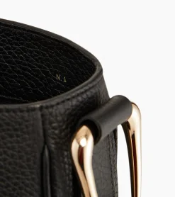 Grand sac hobo Madeleine en cuir grainé - Black