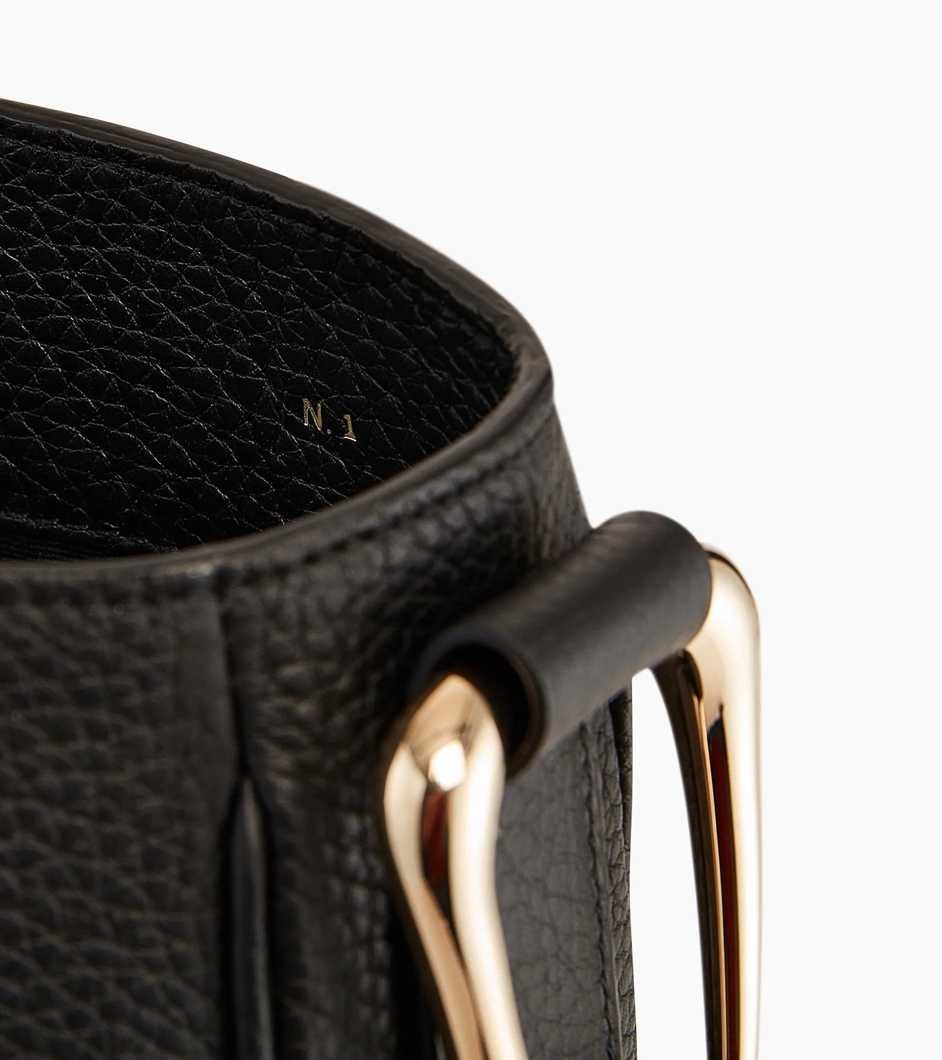Grand sac hobo Madeleine en cuir grainé - Black