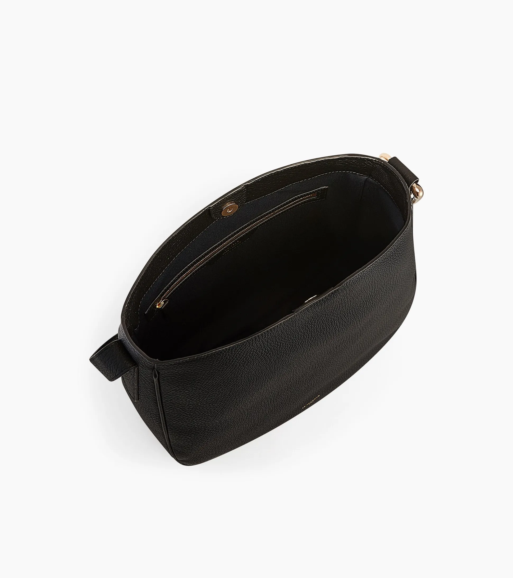 Grand sac hobo Madeleine en cuir grainé - Black