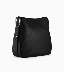 Grand sac hobo Madeleine en cuir grainé - Black