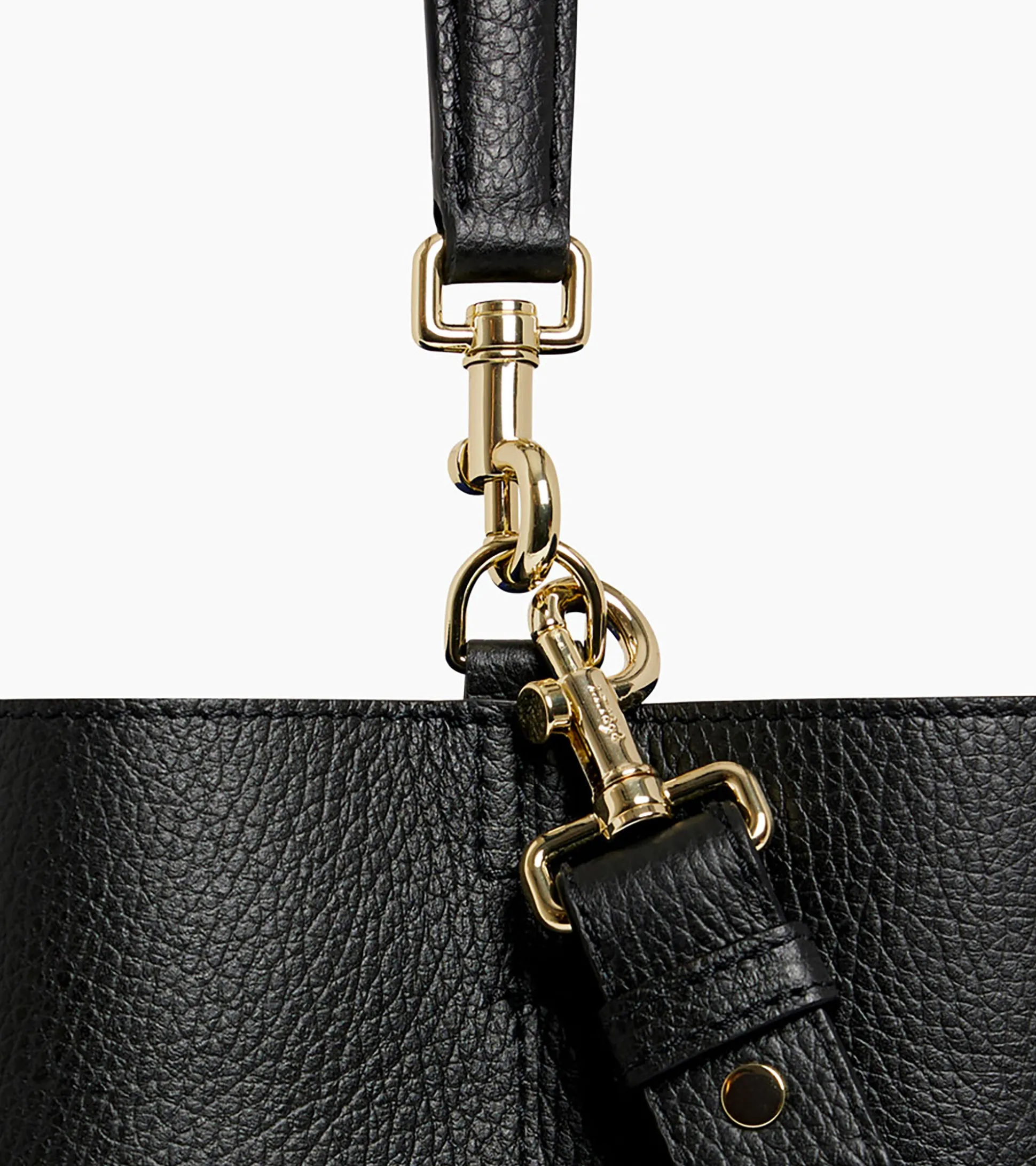Grand sac seau Louise en cuir grainé - Black Le Bleu