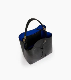 Grand sac seau Louise en cuir grainé - Black Le Bleu