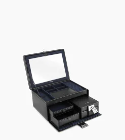 Grande boite à bijoux en cuir - NOIR 1