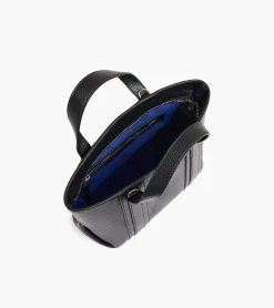 Mini cabas Grâce en cuir grainé - Black