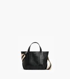 Mini cabas Grâce en cuir grainé - Black