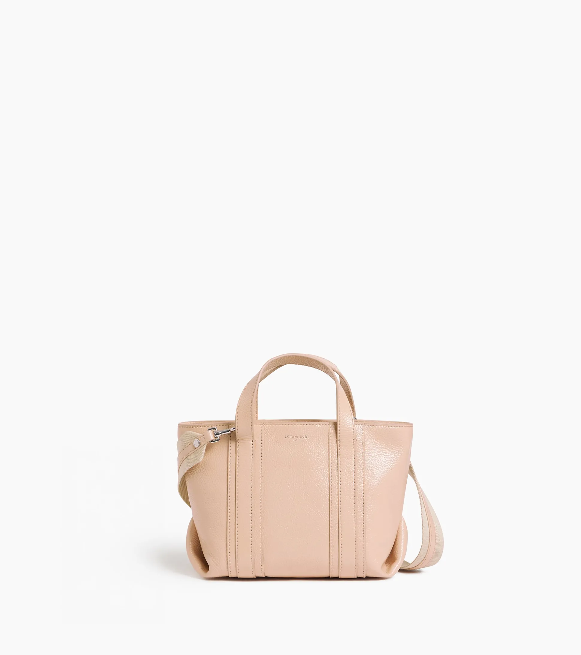 Mini cabas Grâce en cuir grainé - ROSE POUDRE