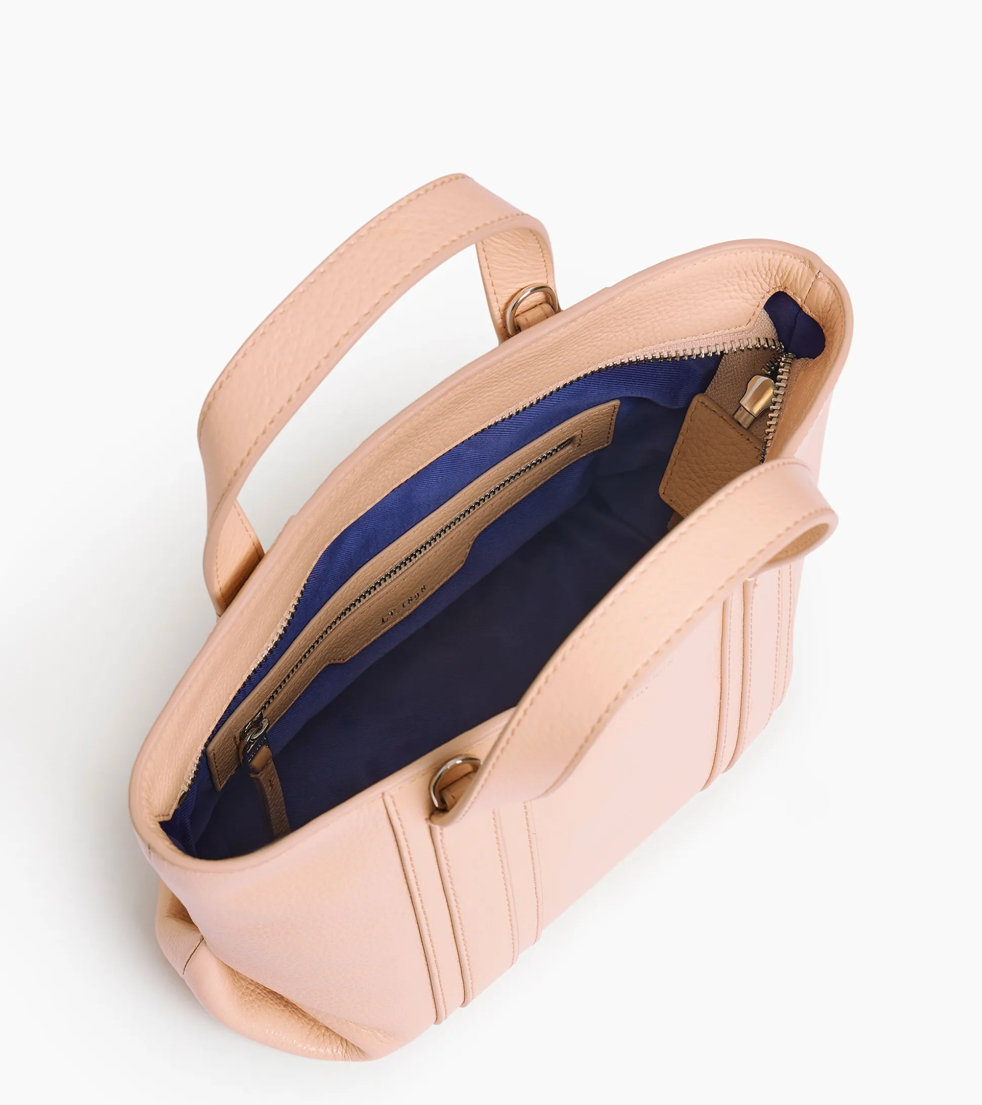 Mini cabas Grâce en cuir grainé - ROSE POUDRE