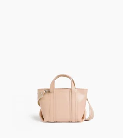 Mini cabas Grâce en cuir grainé - ROSE POUDRE