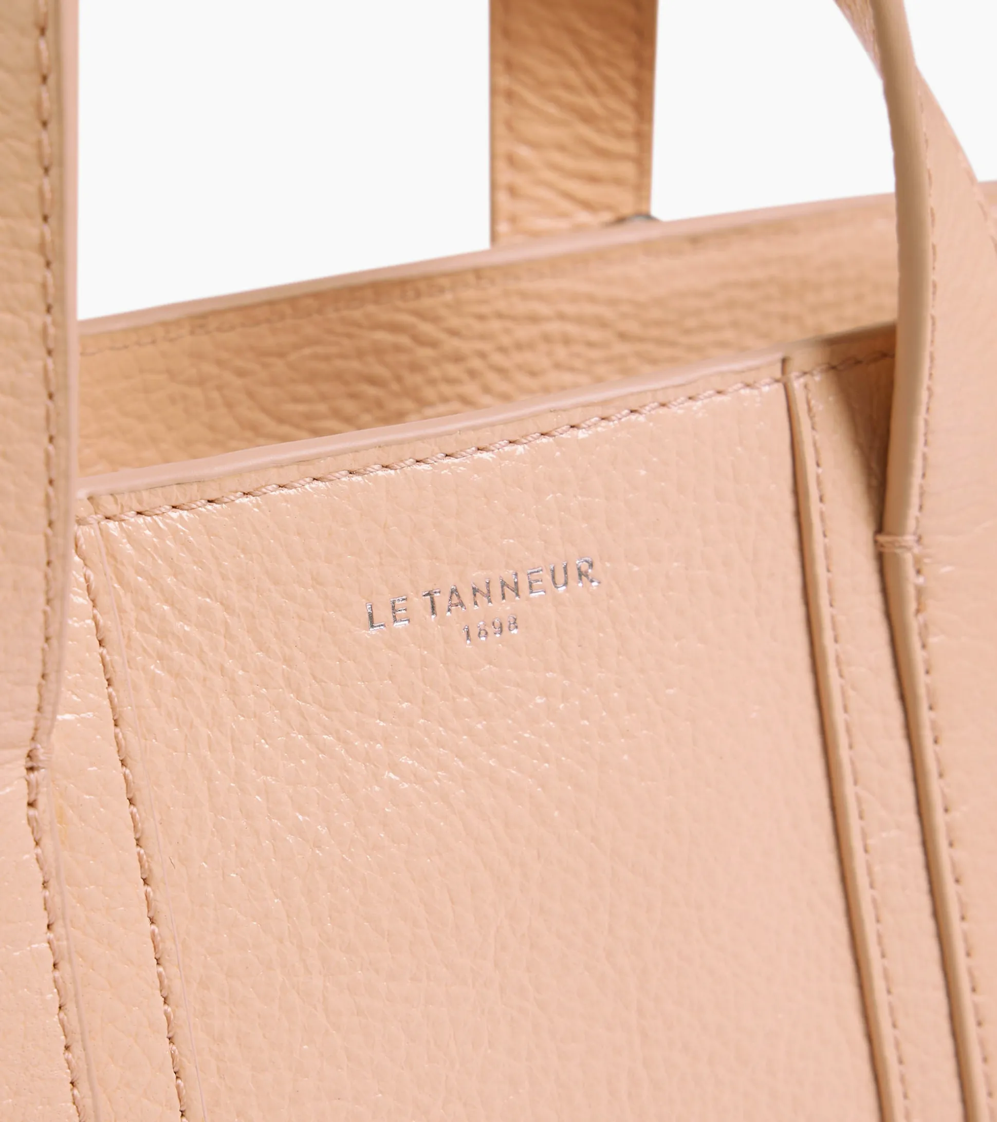 Mini cabas Grâce en cuir grainé - ROSE POUDRE