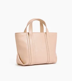 Mini cabas Grâce en cuir grainé - ROSE POUDRE