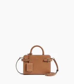 Mini sac à main Emilie en cuir grainé - TAN
