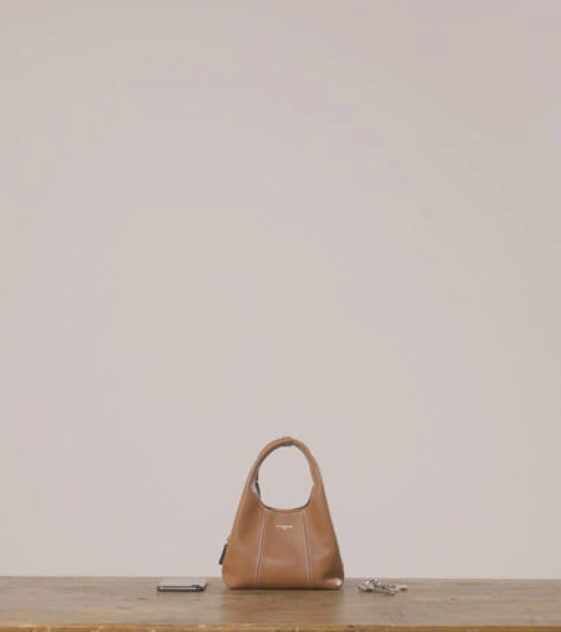 Mini sac à main Juliette en cuir grainé - ORANGE OCRE