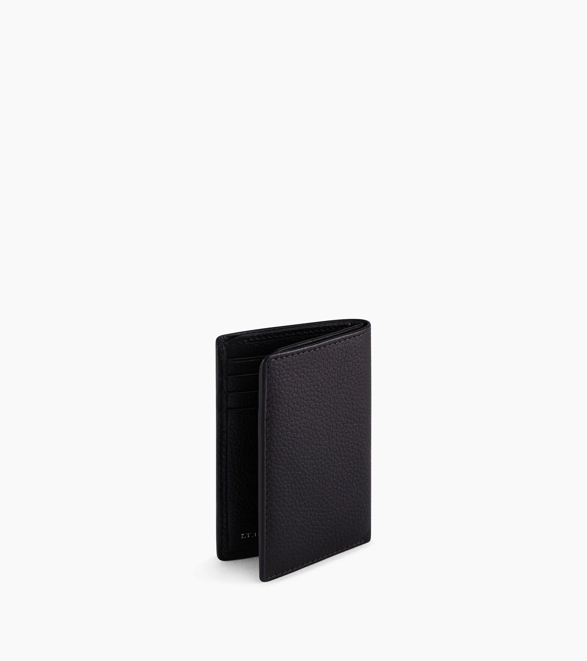 Petit porte cartes Charles en cuir grainé - Black