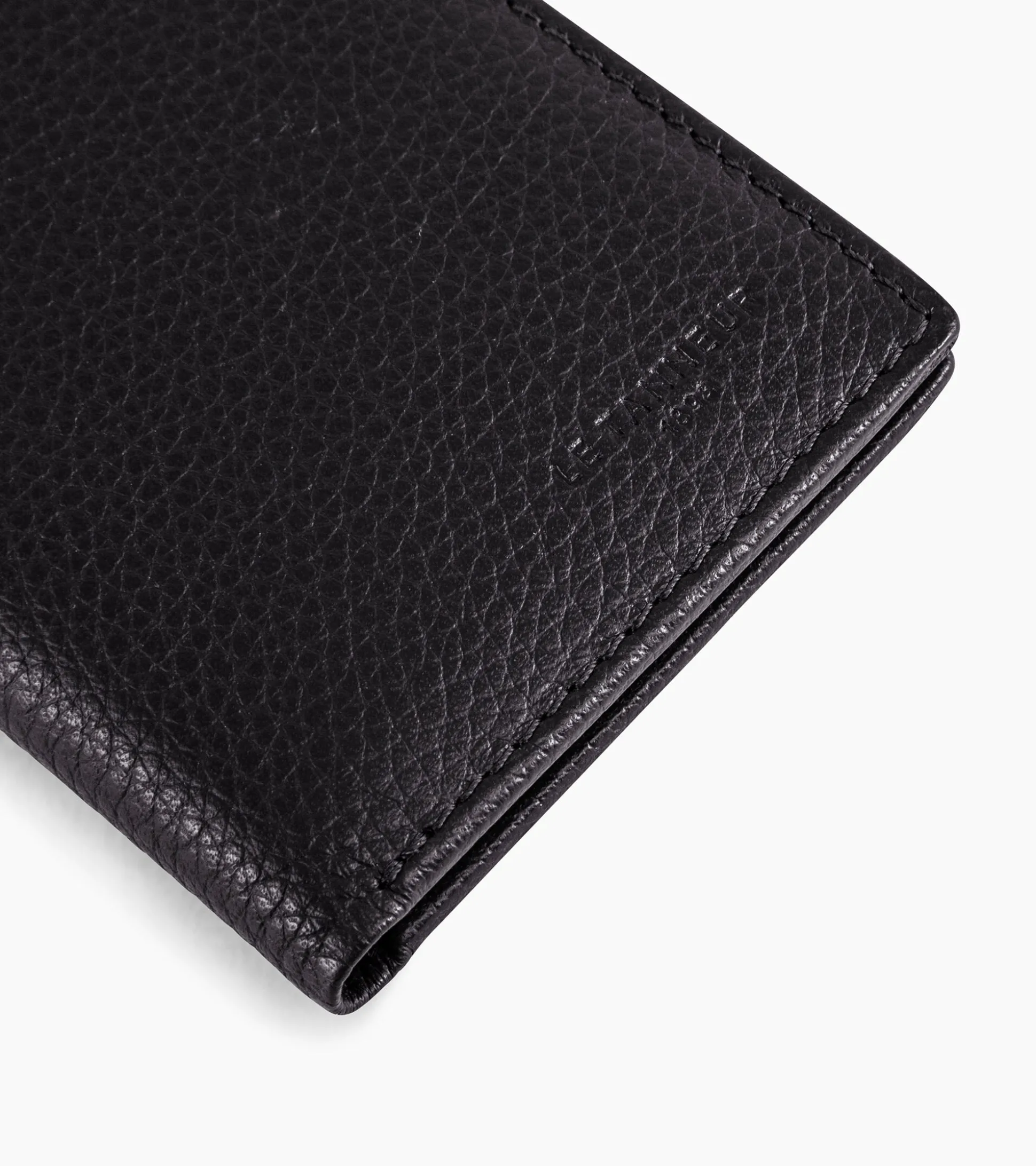 Petit porte cartes Charles en cuir grainé - Black