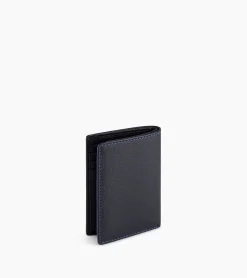 Petit porte cartes Charles en cuir grainé - Black Le Bleu