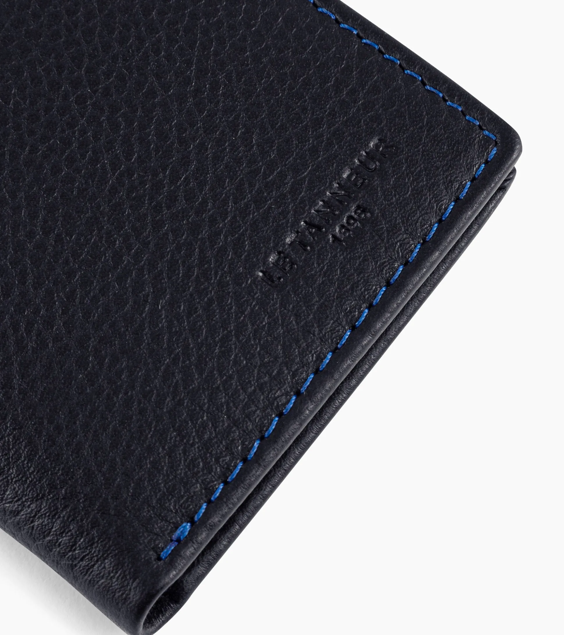 Petit porte cartes Charles en cuir grainé - Black Le Bleu