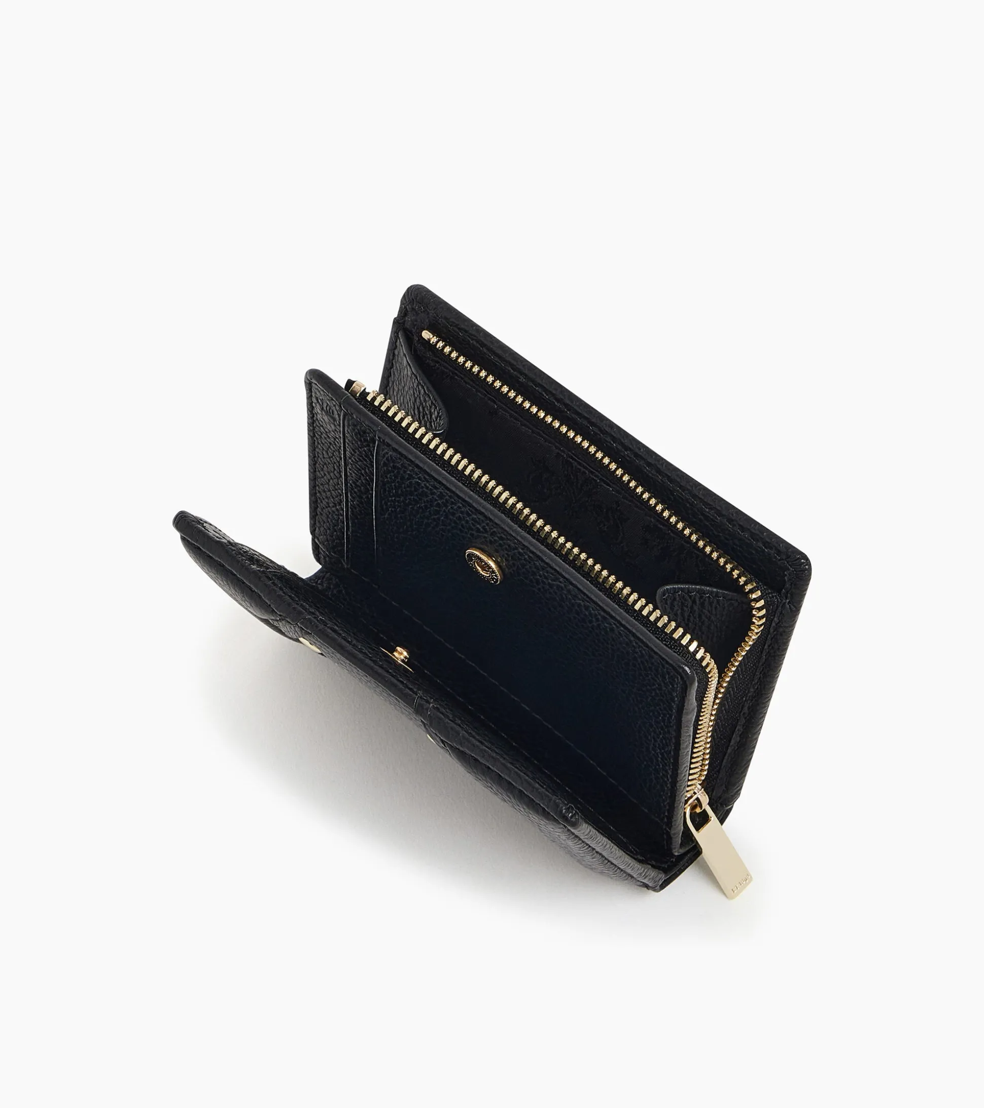 Petit portefeuille Ella en cuir grainé - Black