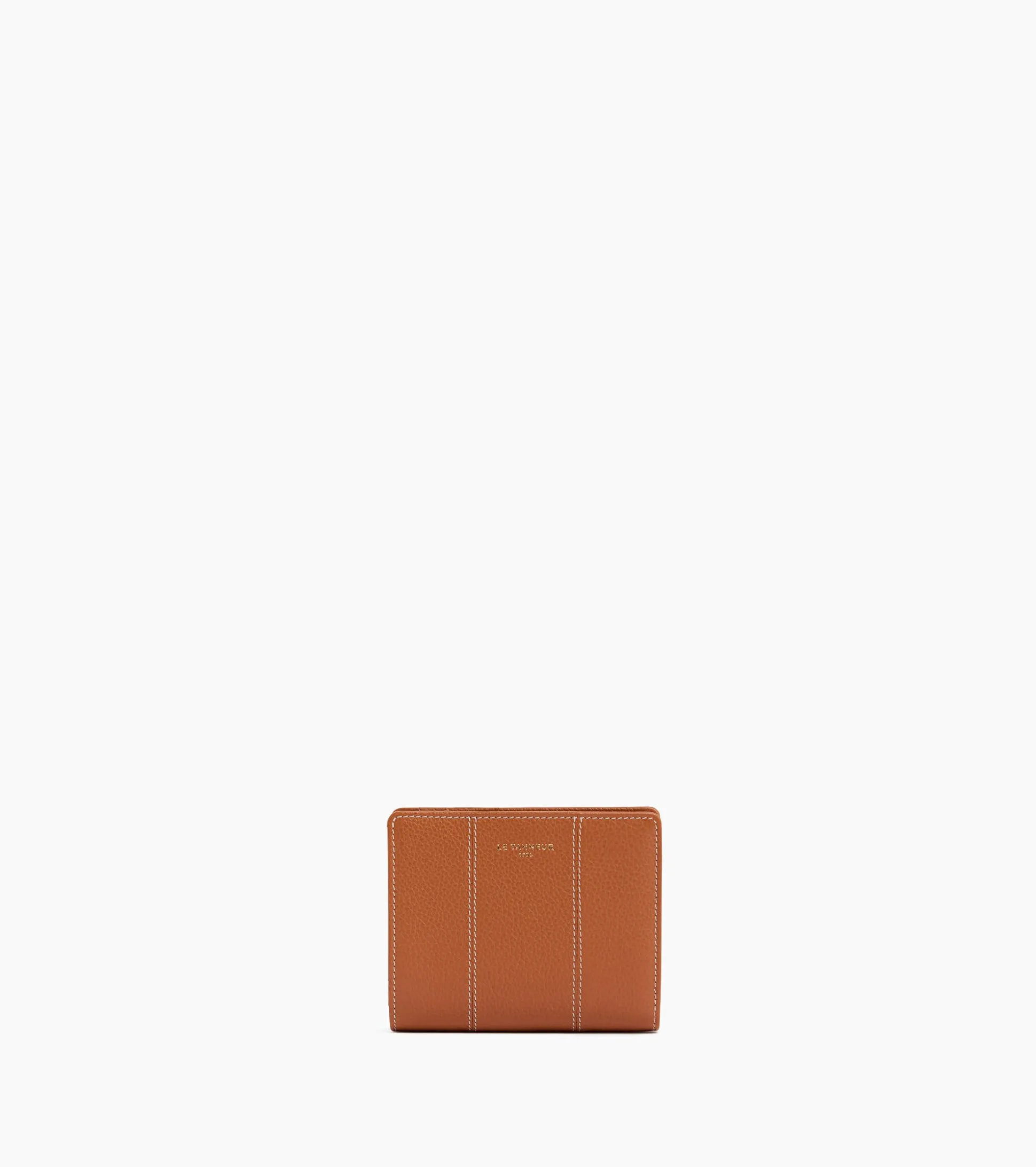 Petit Portefeuille Juliette en cuir grainé - Brown Tan