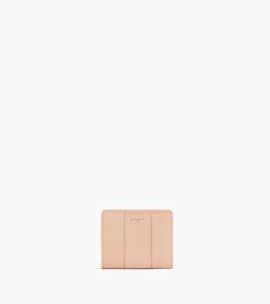 Petit Portefeuille Juliette en cuir grainé - ROSE POUDRE