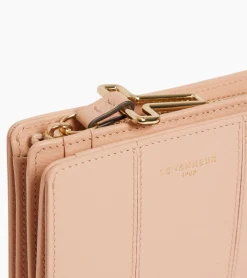 Petit Portefeuille Juliette en cuir grainé - ROSE POUDRE