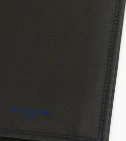 Petit portefeuille vertical zippé 2 volets Martin en cuir lisse - Black