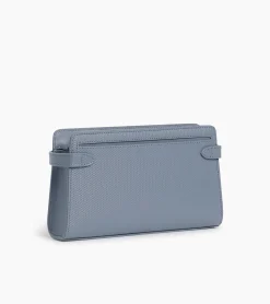 Petit sac à bandoulière Emilie en cuir signature T - BLEU ARGILE