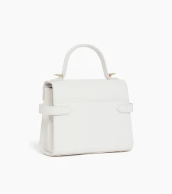 Petit sac à main double rabat Emilie en cuir signature T - Chalk White