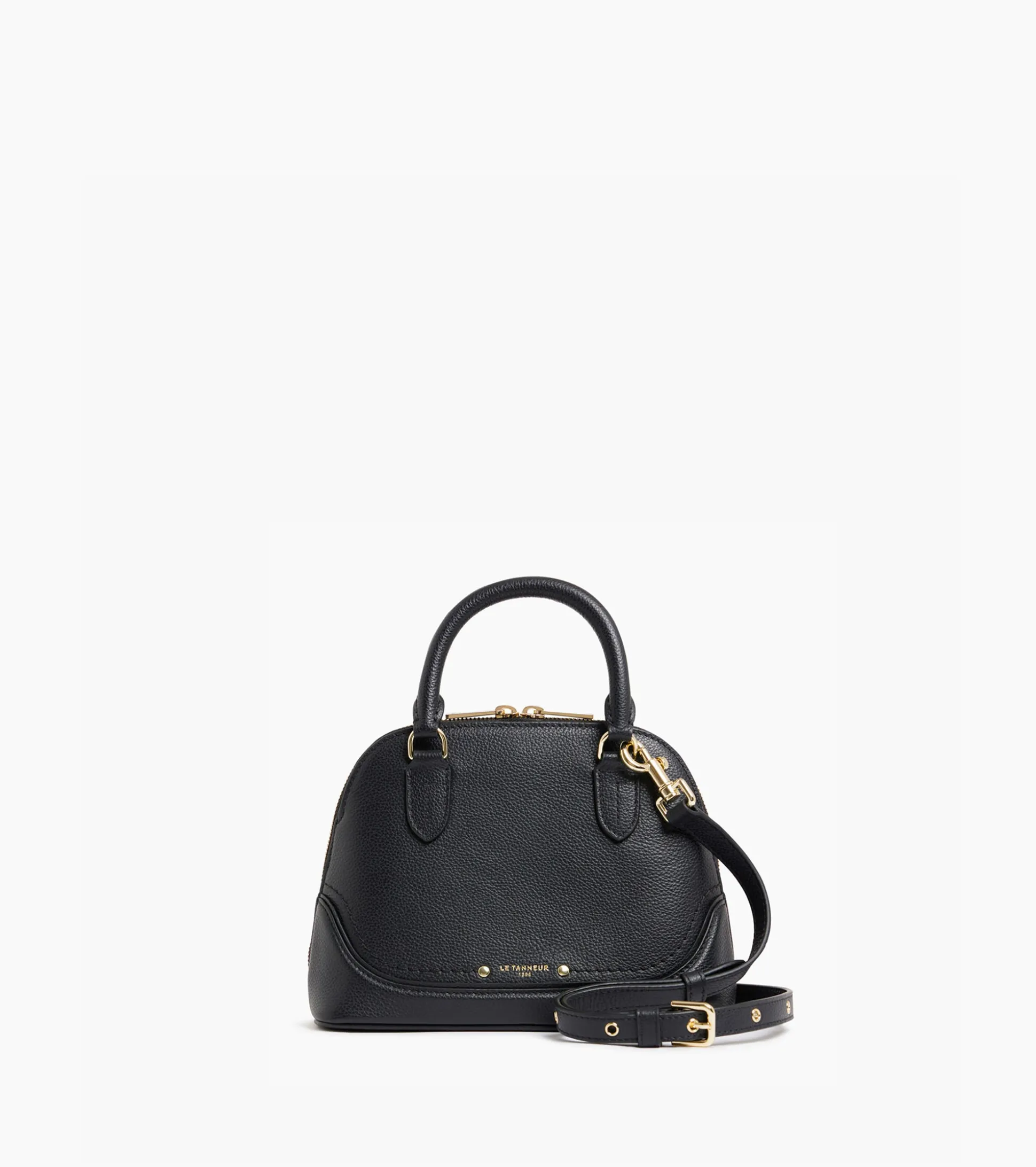 Petit sac à main Ella en cuir grainé - Black