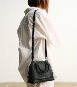 Petit sac à main Ella en cuir grainé - Black