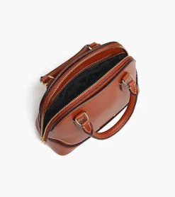 Petit sac à main Ella en cuir grainé - ACAJOU 1