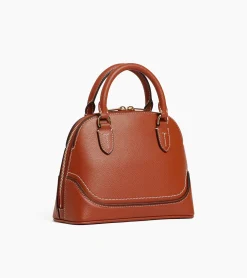 Petit sac à main Ella en cuir grainé - ACAJOU 1