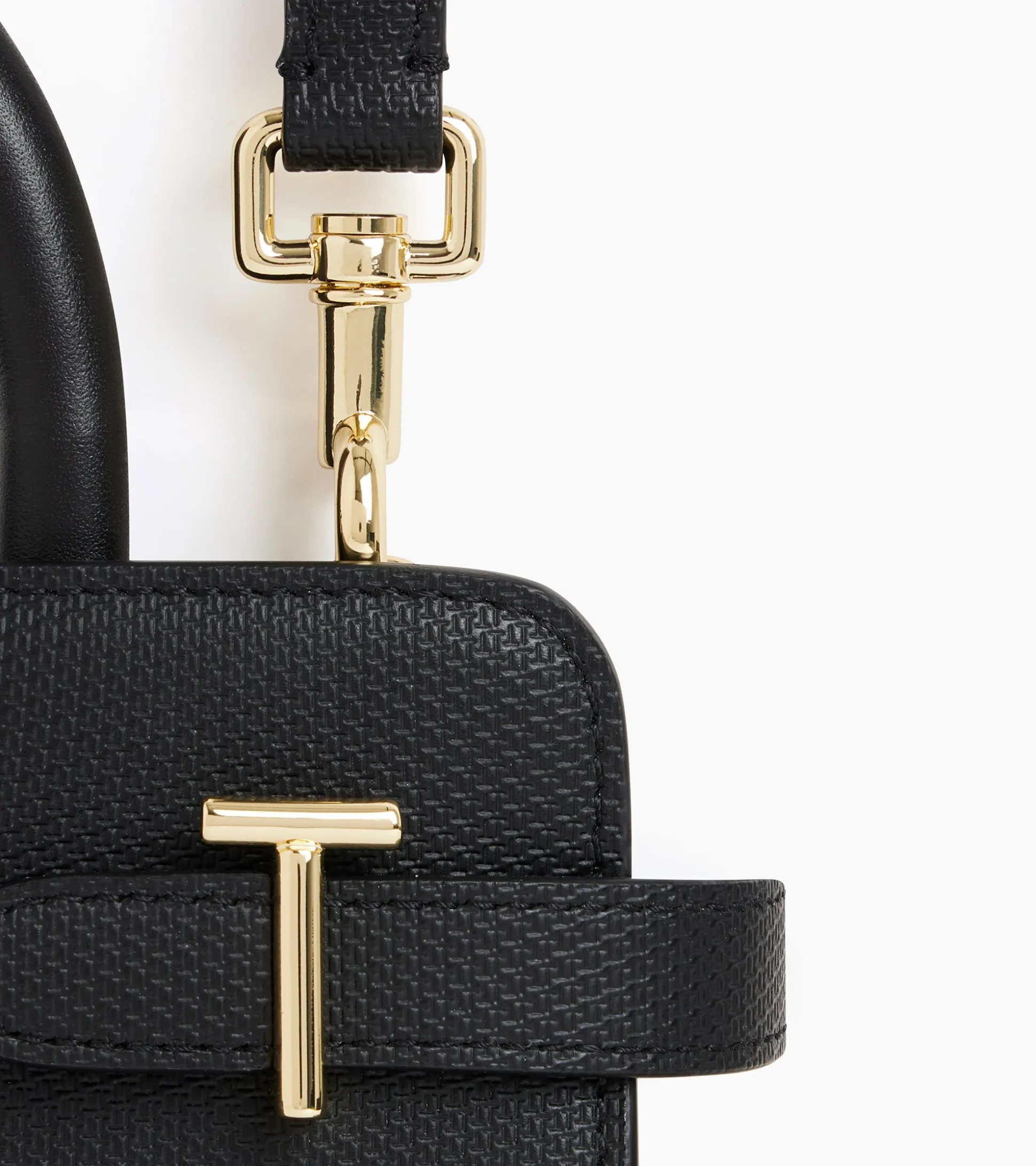 Petit sac à main Emilie en cuir signature T - Black