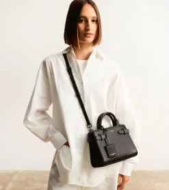 Petit sac à main Emilie en cuir grainé - Black