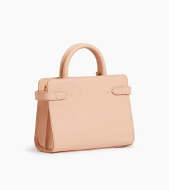 Petit sac à main Emilie en cuir signature T - ROSE POUDRE