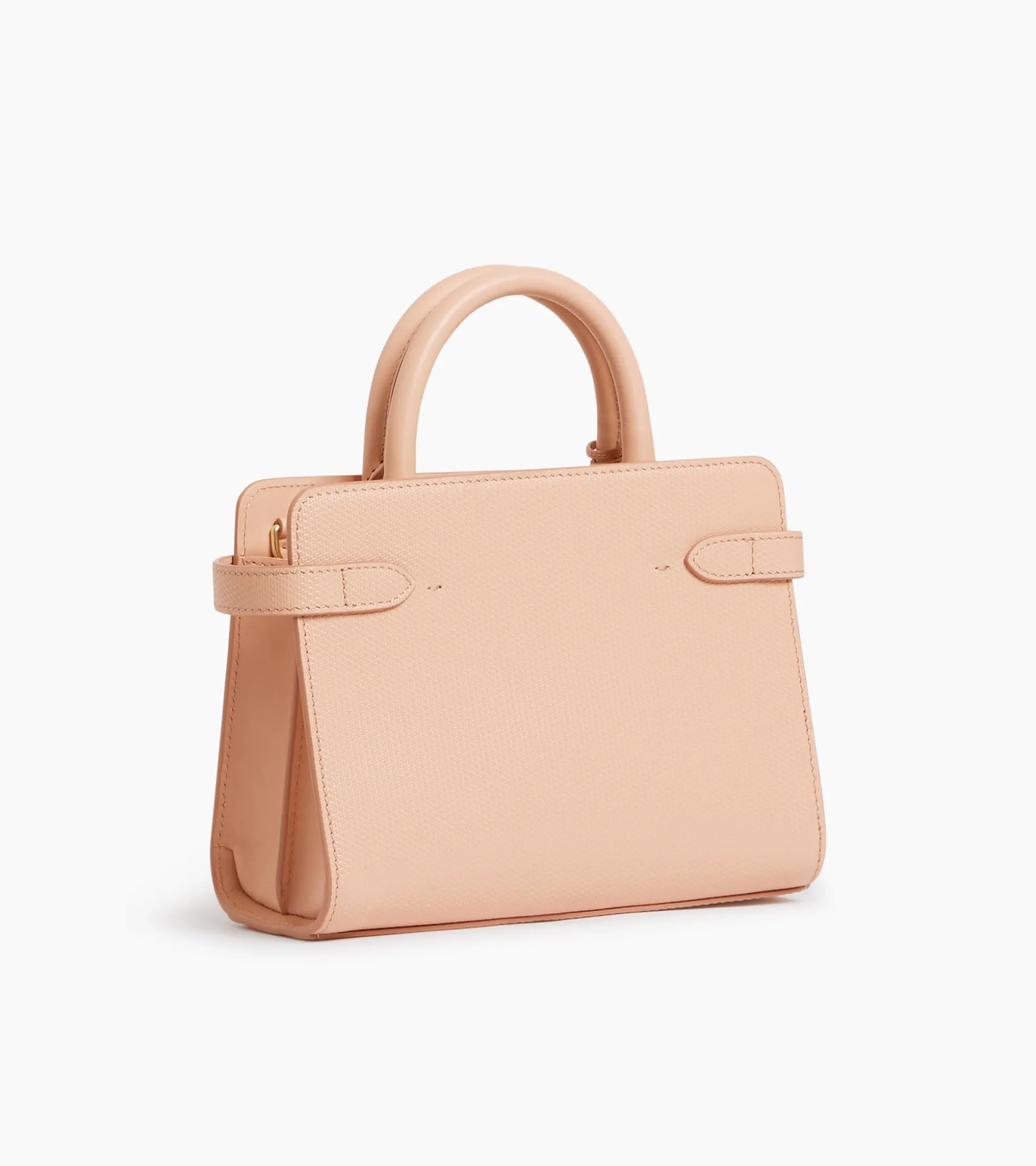 Petit sac à main Emilie en cuir signature T - ROSE POUDRE