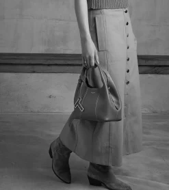 Petit sac à main Juliette en cuir grainé - Black