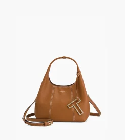 Petit sac à main Juliette en cuir grainé - Brown Tan