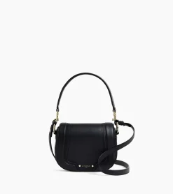Petit sac bandoulière Ella en cuir grainé - Black