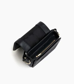Petit sac bandoulière Ella en cuir grainé - Black