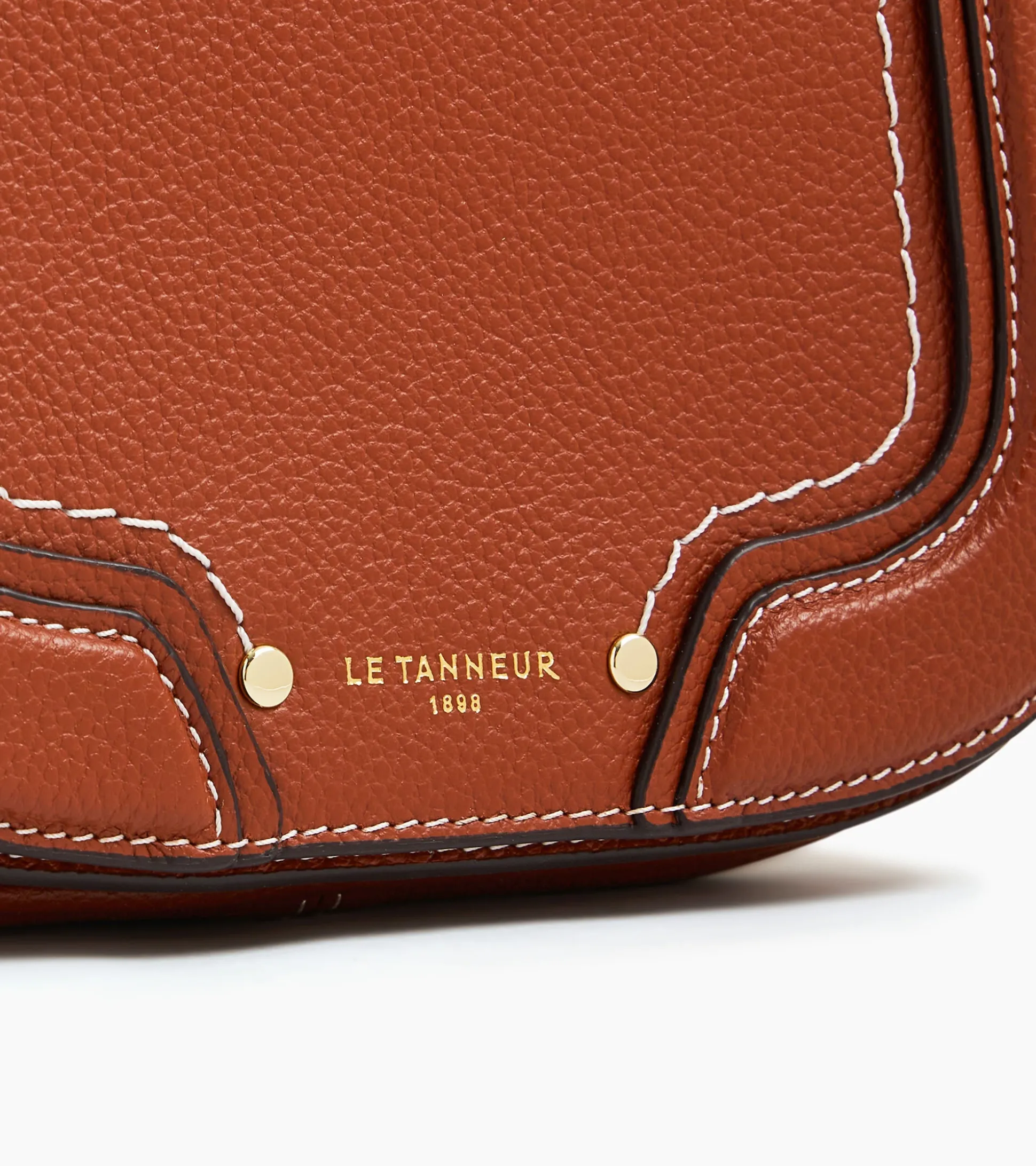Petit sac bandoulière Ella en cuir grainé - Mahogany Brown